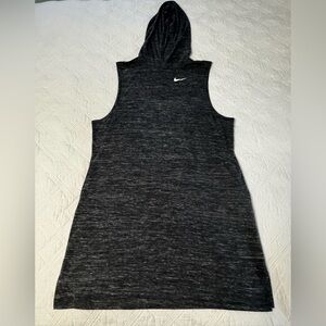 Nike Essential Sleeveless Hooded Swim Cover Up Dark Gray Heather Size XXL